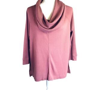 JACK by BB DAKOTA  Women's Mauve Thermal Knit Tunic Top Cowl Neck M Boho Barbie